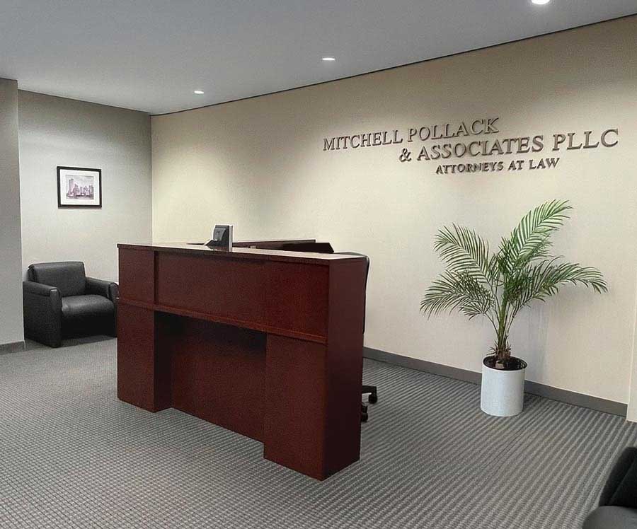 The reception area of Mitchell Pollack & Associates PLLC offices